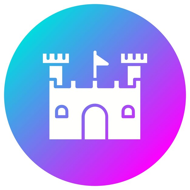 El icono vectorial del castillo de arena se puede usar para el conjunto de iconos de verano