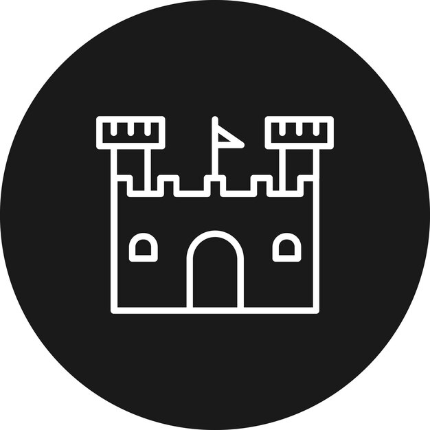 El icono vectorial del castillo de arena se puede usar para el conjunto de iconos de verano