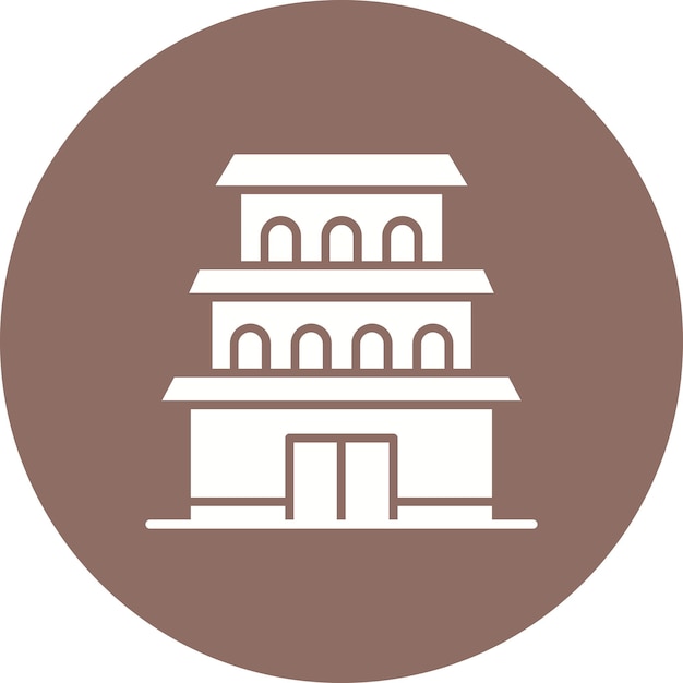 El icono vectorial del castillo de Matsumoto se puede usar para el conjunto de iconos de puntos de referencia