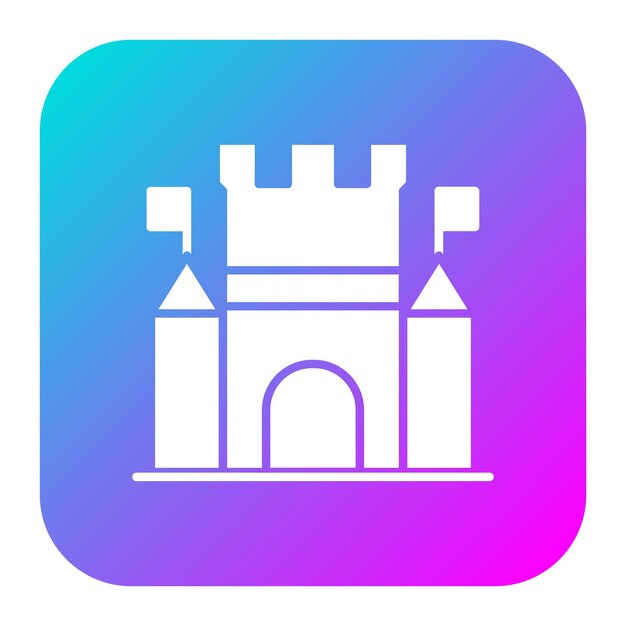 El icono vectorial del castillo se puede usar para el conjunto de iconos de juguetes para niños