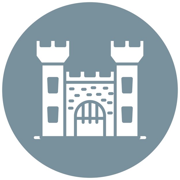 El icono vectorial del castillo se puede usar para el conjunto de iconos medievales