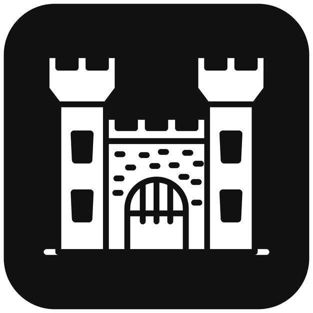 El icono vectorial del castillo se puede usar para el conjunto de iconos medievales
