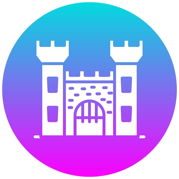 El icono vectorial del castillo se puede usar para el conjunto de iconos medievales
