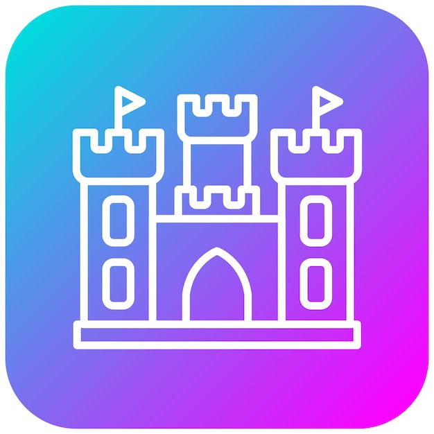 El icono vectorial del castillo se puede usar para el conjunto de iconos del tipo de casas