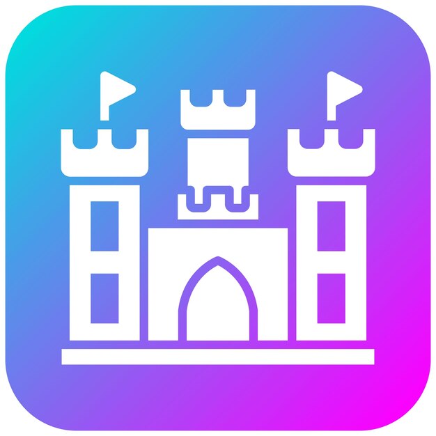 El icono vectorial del castillo se puede usar para el conjunto de iconos del tipo de casas