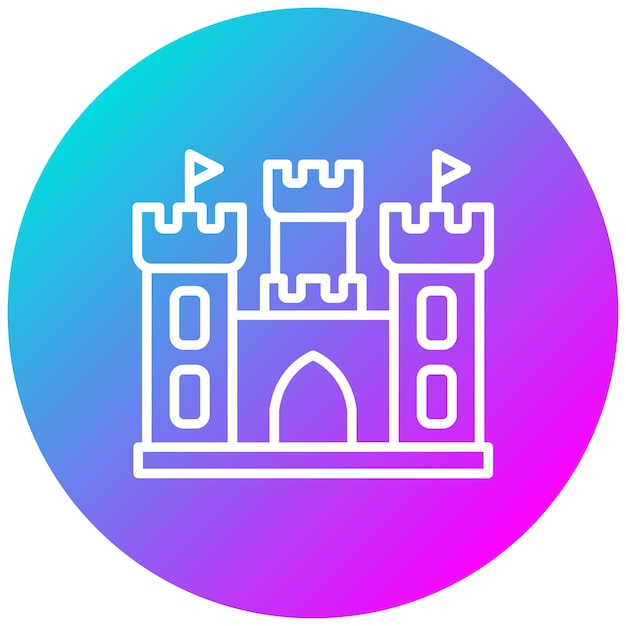 El icono vectorial del castillo se puede usar para el conjunto de iconos del tipo de casas