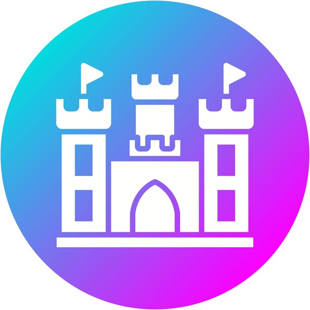 El icono vectorial del castillo se puede usar para el conjunto de iconos del tipo de casas