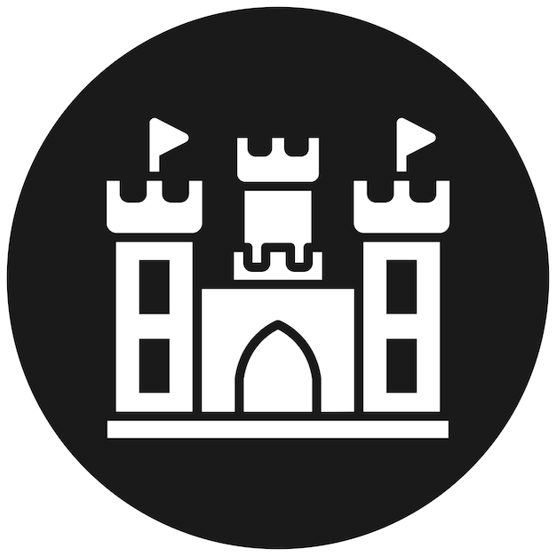 El icono vectorial del castillo se puede usar para el conjunto de iconos del tipo de casas