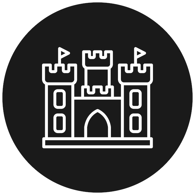 El icono vectorial del castillo se puede usar para el conjunto de iconos del tipo de casas