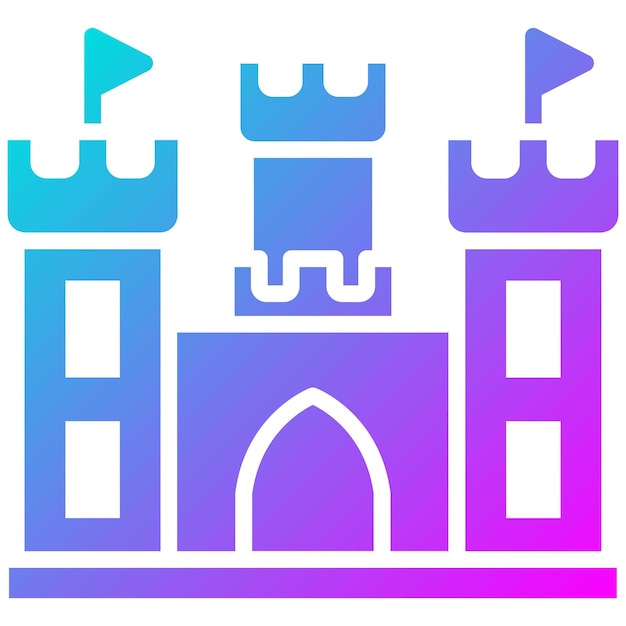 El icono vectorial del castillo se puede usar para el conjunto de iconos del tipo de casas