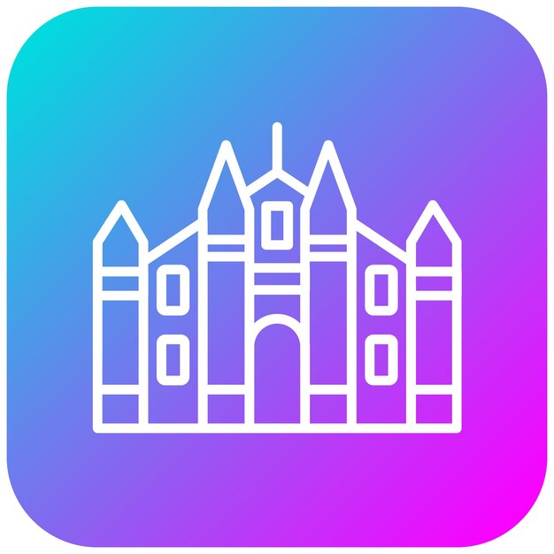 El icono vectorial de la Catedral de Milán se puede usar para el iconset de Italia