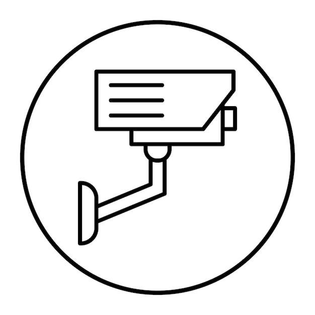El icono vectorial de CCTV se puede usar para el conjunto de iconos de investigación de delitos