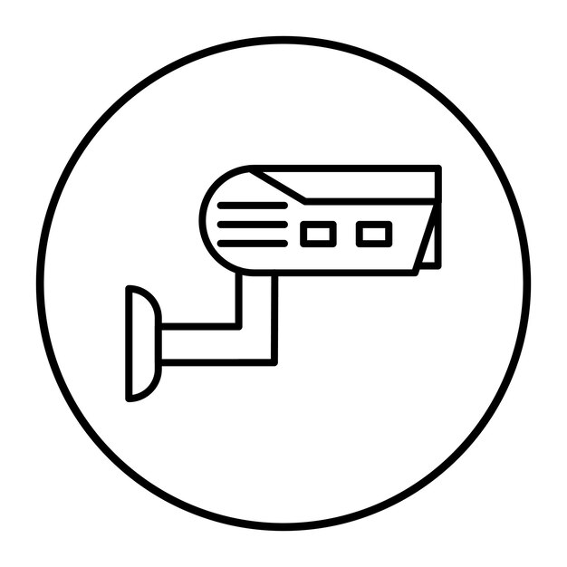 El icono vectorial de CCTV se puede utilizar para el conjunto de iconos ferroviarios