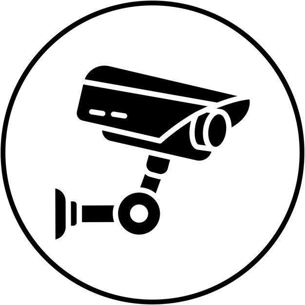 El icono vectorial de CCTV se puede utilizar para el conjunto de iconos de servicios de emergencia