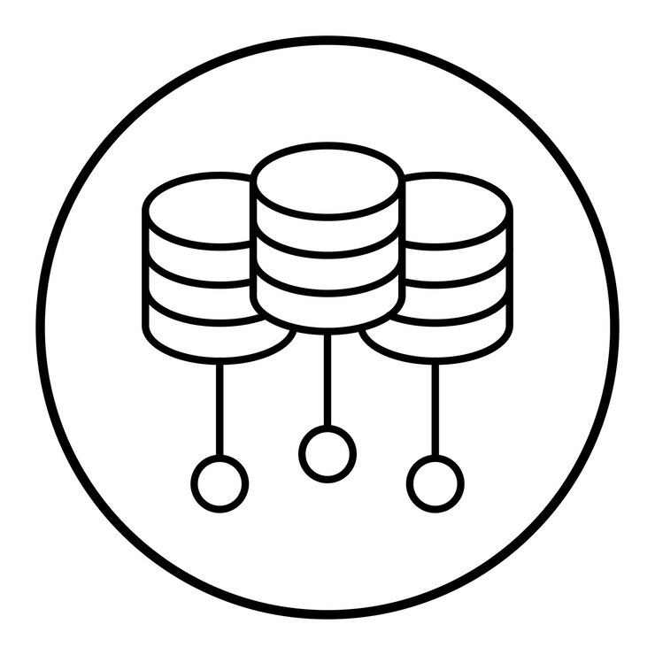 Vector el icono vectorial del centro de datos se puede utilizar para el conjunto de iconos de análisis de datos