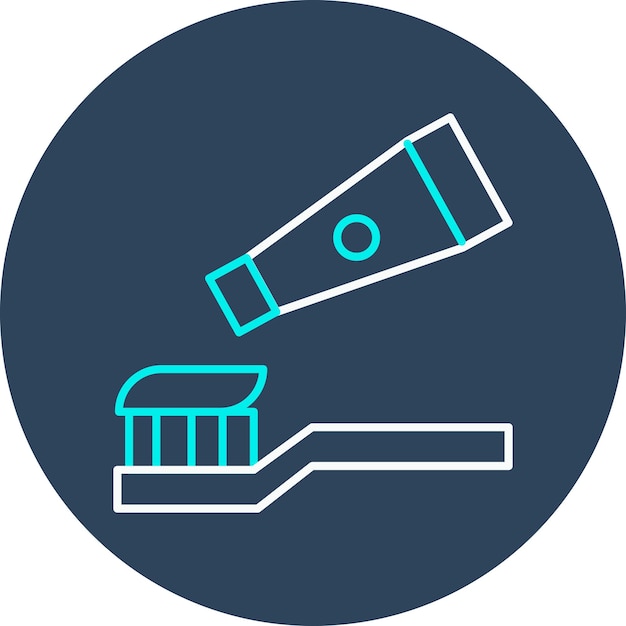 El icono vectorial del cepillo de dientes se puede utilizar para el conjunto de iconos de rutina de higiene