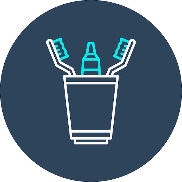 El icono vectorial de los cepillos de dientes se puede utilizar para el conjunto de iconos de cuidado dental