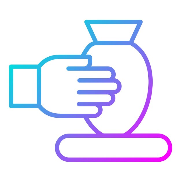 El icono vectorial de cerámica se puede utilizar para el conjunto de iconos de Art and Craft Supplies