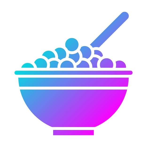 El icono vectorial de Cereal Bowl se puede usar para el conjunto de iconos de la mañana y el desayuno