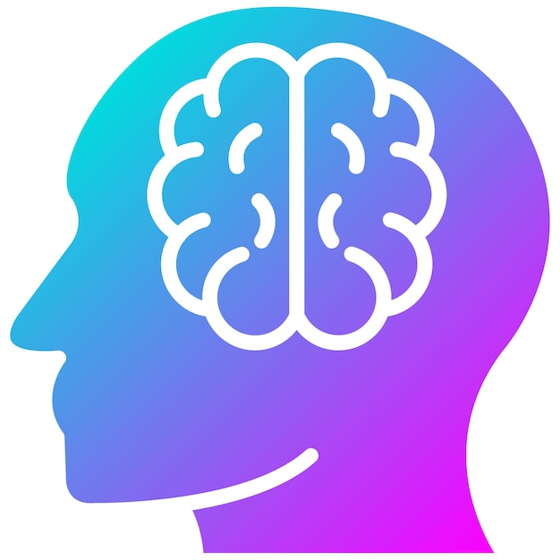 El icono vectorial del cerebro humano se puede usar para el conjunto de iconos biométricos