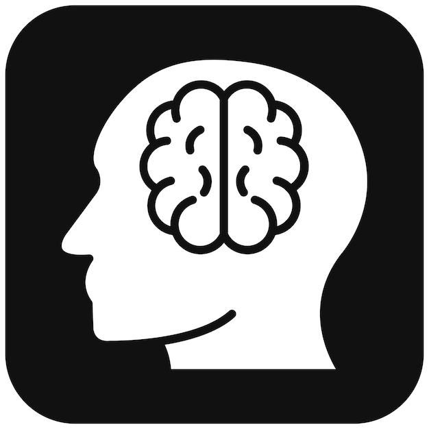 El icono vectorial del cerebro humano se puede usar para el conjunto de iconos biométricos