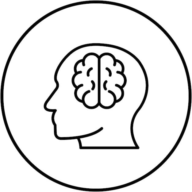 El icono vectorial del cerebro humano se puede usar para el conjunto de iconos biométricos