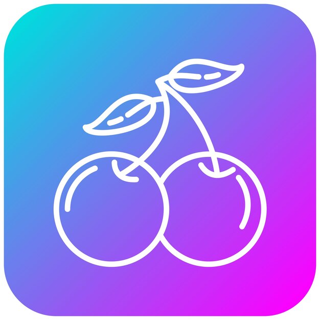 El icono vectorial de cereza se puede usar para el conjunto de iconos del casino