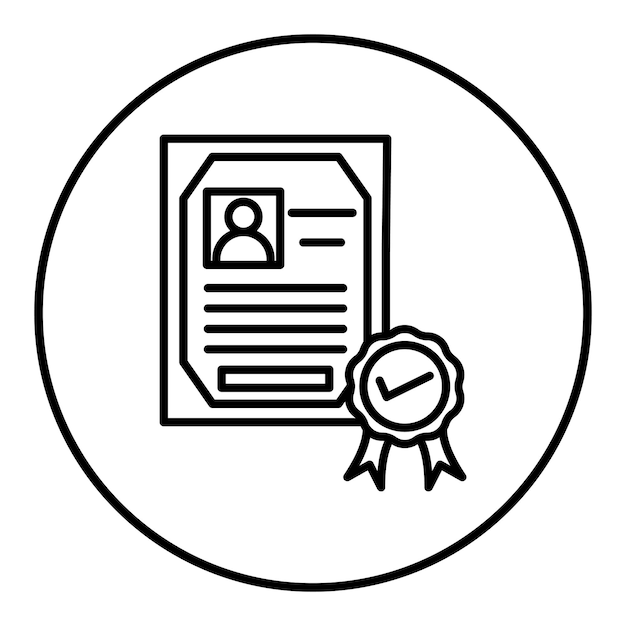 El icono vectorial del certificado EIN se puede utilizar para el conjunto de iconos de crédito y préstamo