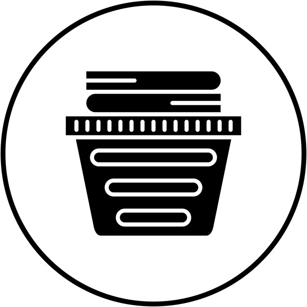El icono vectorial de la cesta de la ropa se puede usar para el conjunto de iconos de artículos para el hogar