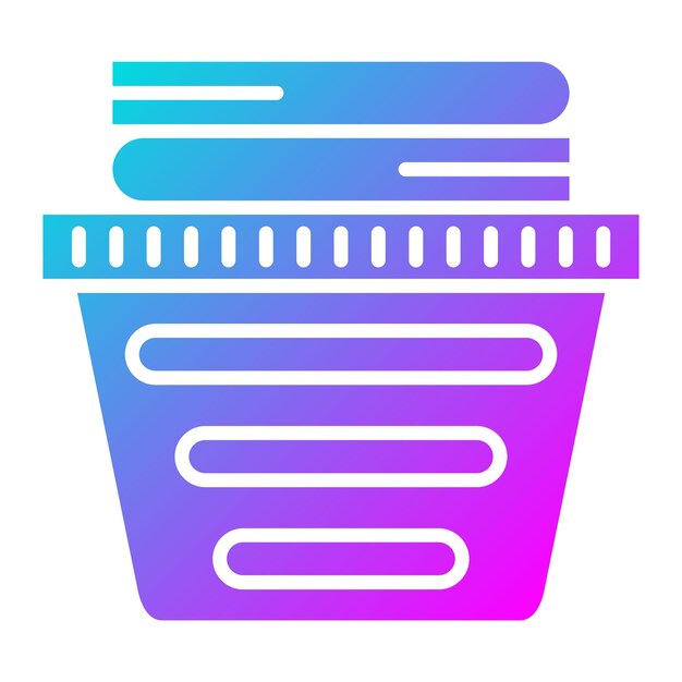 El icono vectorial de la cesta de la ropa se puede usar para el conjunto de iconos de artículos para el hogar