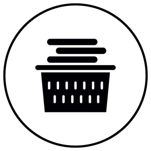 El icono vectorial de la cesta de la ropa se puede usar para el conjunto de iconos interiores