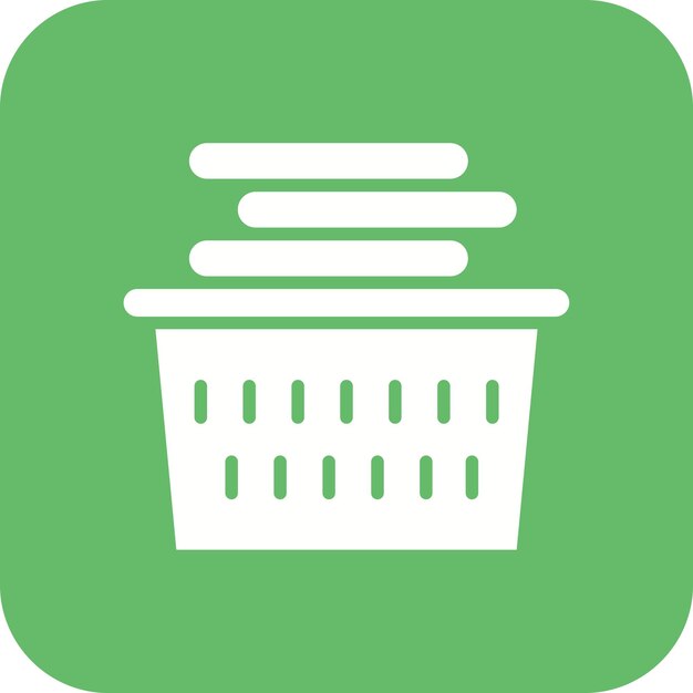 El icono vectorial de la cesta de la ropa se puede usar para el conjunto de iconos interiores