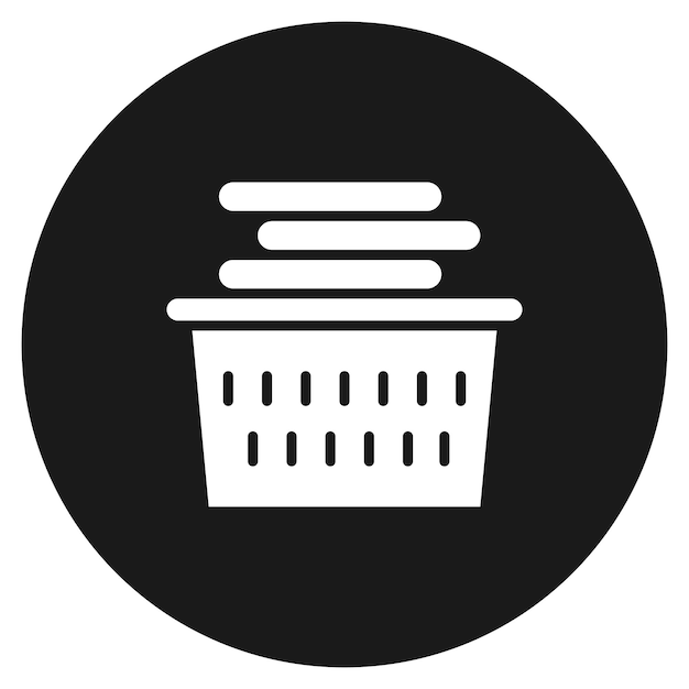 El icono vectorial de la cesta de la ropa se puede usar para el conjunto de iconos interiores