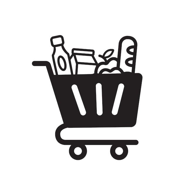 Icono vectorial de las cestas de comestibles