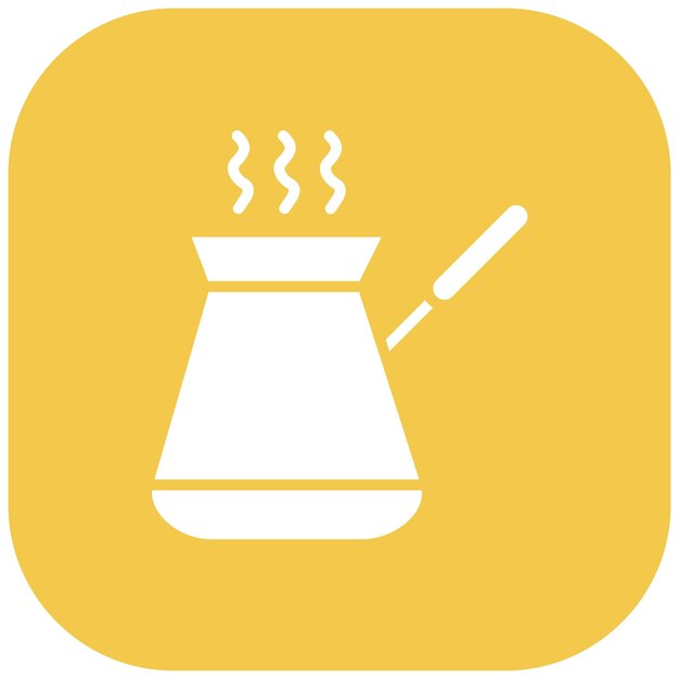 El icono vectorial de Cezve se puede usar para el conjunto de iconos de Coffee Shop