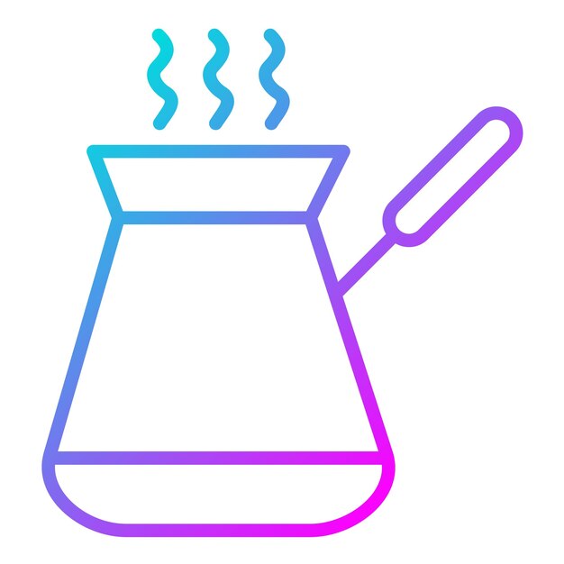 El icono vectorial de Cezve se puede usar para el conjunto de iconos de Coffee Shop
