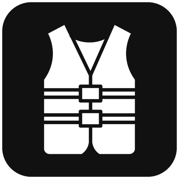 El icono vectorial del chaleco salvavidas se puede usar para el conjunto de iconos del océano