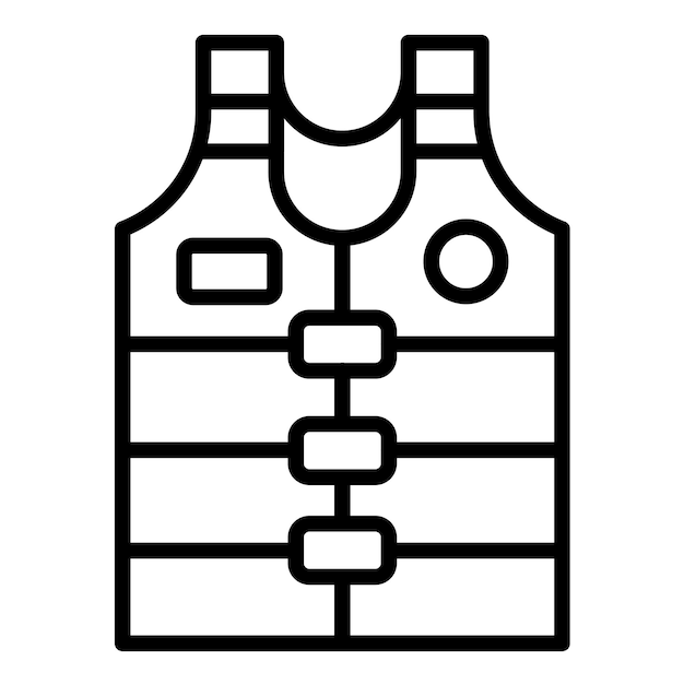 El icono vectorial del chaleco salvavidas se puede usar para el conjunto de iconos de tiro