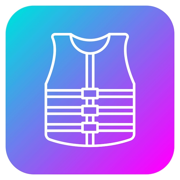 El icono vectorial del chaleco salvavidas se puede utilizar para el conjunto de iconos de protección y seguridad
