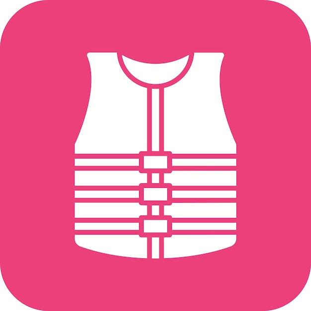El icono vectorial del chaleco salvavidas se puede utilizar para el conjunto de iconos de protección y seguridad