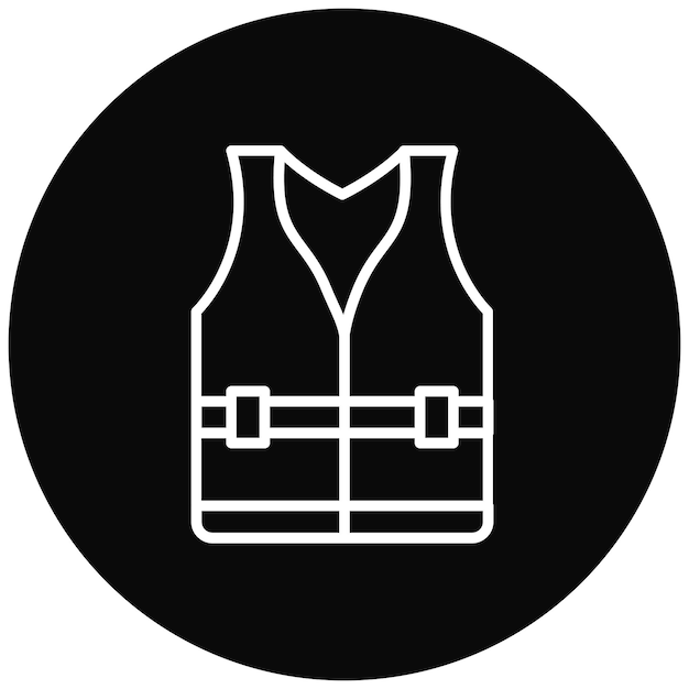 El icono vectorial del chaleco de vida se puede usar para el conjunto de iconos de Beach Resort