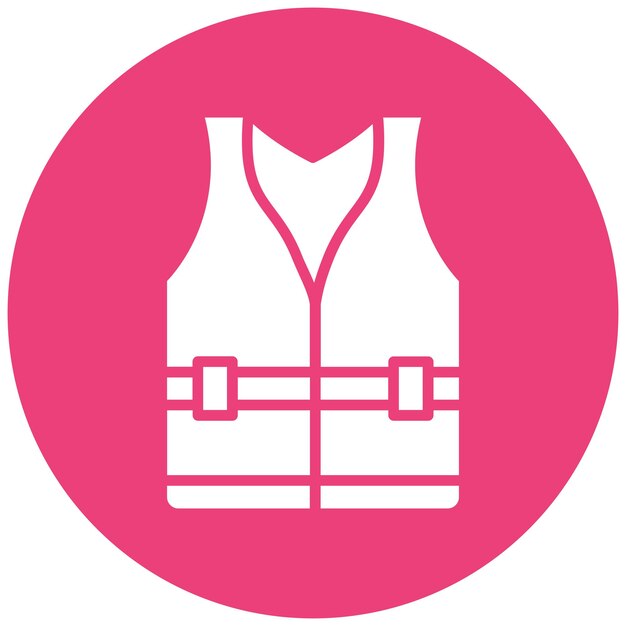 El icono vectorial del chaleco de vida se puede usar para el conjunto de iconos de Beach Resort