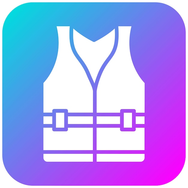 El icono vectorial del chaleco de vida se puede usar para el conjunto de iconos de Beach Resort