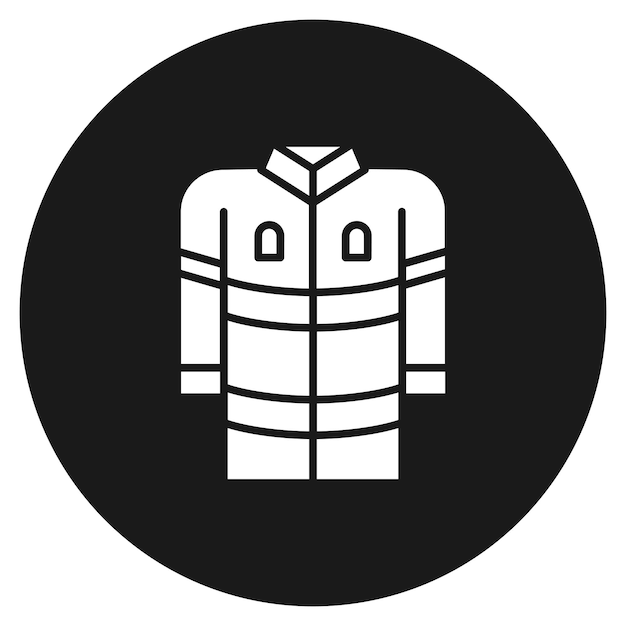 El icono vectorial de la chaqueta de bomberos se puede usar para el conjunto de iconos de bomberos