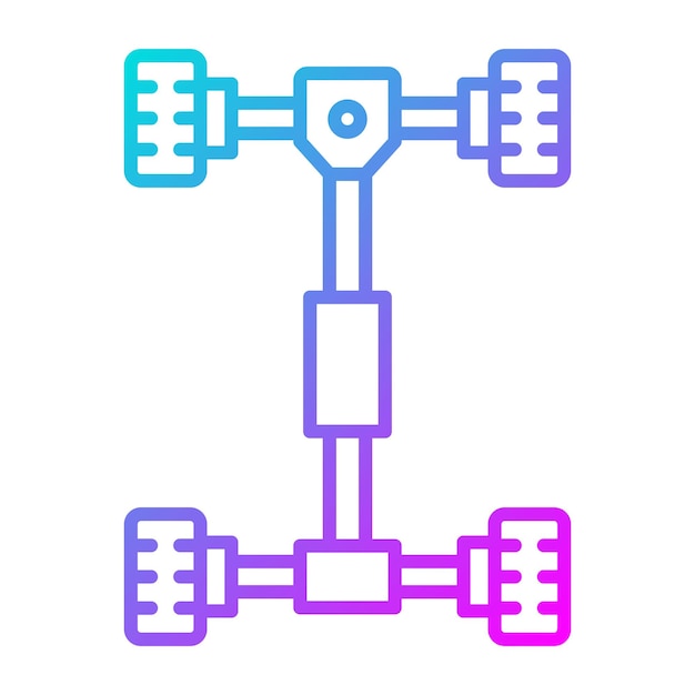 El icono vectorial del chasis se puede utilizar para el conjunto de iconos de reparación de automóviles