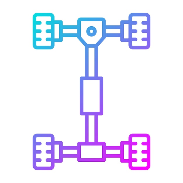 Vector el icono vectorial del chasis se puede utilizar para el conjunto de iconos de reparación de automóviles