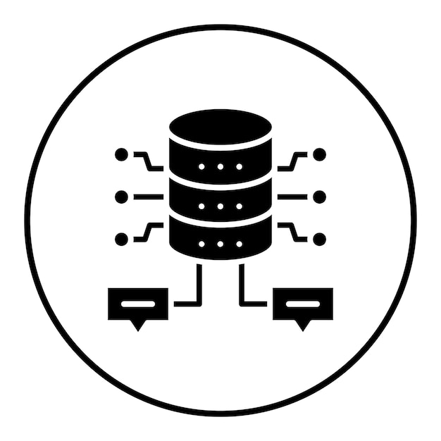 El icono vectorial de chat de la base de datos se puede utilizar para el conjunto de iconos de alojamiento web