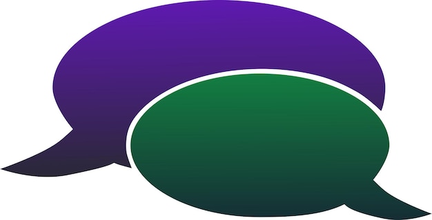 Icono vectorial de chat con color verde azul