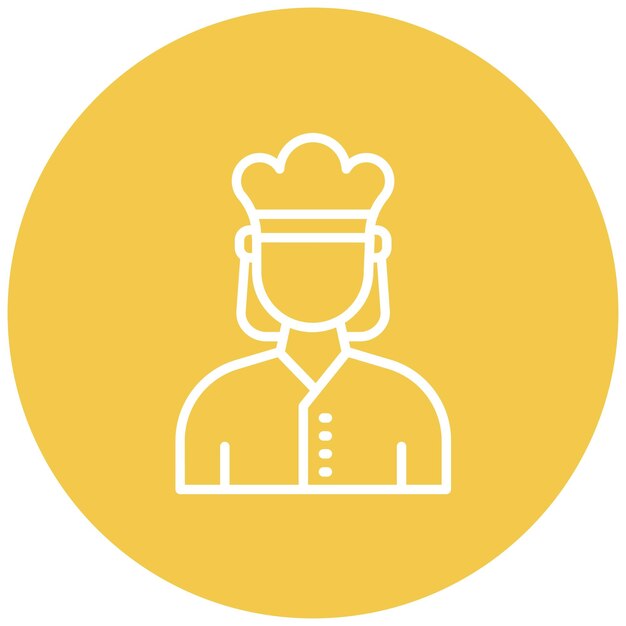 El icono vectorial del chef se puede usar para el conjunto de iconos de mujeres
