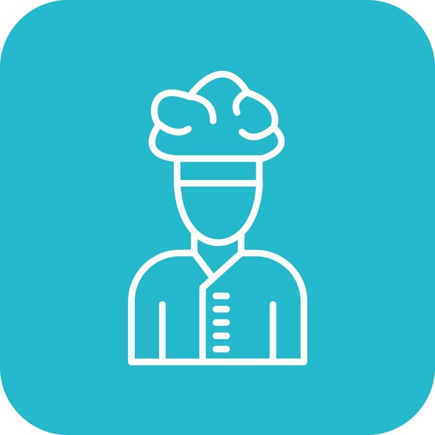 El icono vectorial del chef se puede usar para el conjunto de iconos del restaurante